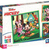 Clementoni legpuzzel super color vierkant mickey and friends, 3x48st.