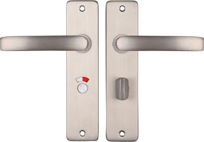 Starx deurklink zilver - rvs look â€“ deurbeslag â€“ deurschild met toiletsluiting (wc57â€“5) â€“ deurklink blok