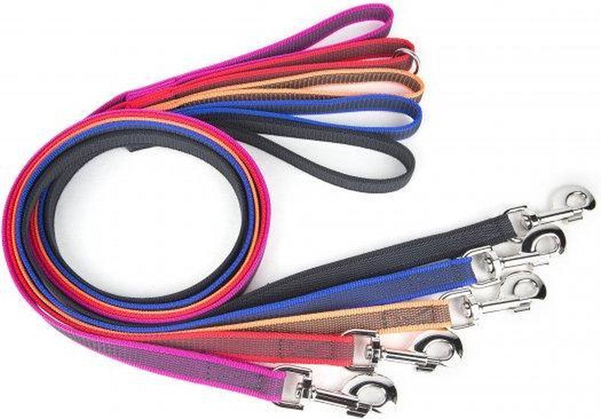 Julius k9 antislip lijn, 5m 14mm - met handvat - blauw