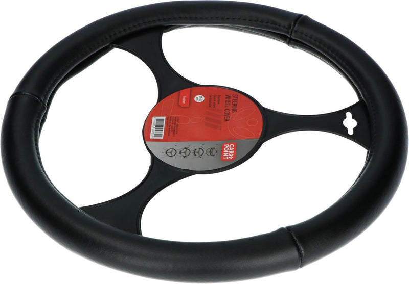 Carpoint stuurhoes leer zwart – 37-39 cm – antislip binnenzijde – meer grip comfort – universele pasvorm