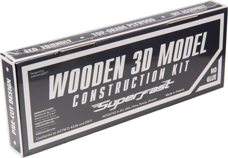 Wooden city modelbouwset tractor superfast 7,5 cm hout naturel