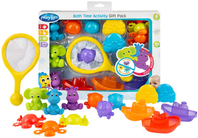 Playgro activiteiten badgeschenkset – badspeelgoed - speelgoed bad - baby bad speelgoed - badspeeltjes - waterspeelgoed- baby speelgoed 6 maanden - cadeauset baby - volledig afgesloten - geen schimmel - badspeelset 14-delig - bpa vrij