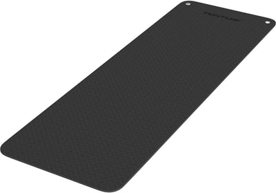 Tunturi platinum fitnessmat eva 180 cm zwart - 15 mm dikte - antislip trainingsmat met ophangogen