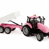 Kids globe tractor met aanhanger die cast met licht en geluid - 25cm