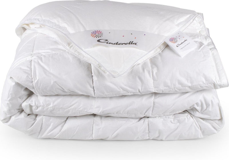 Cinderella soul dekbed 4-seizoenen - 1 persoons - luxe eendendons vulling - percale tijk - 140x 200 cm
