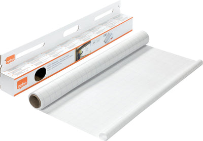Nobo instant whiteboard droog-uitwisbare vellen geruit op rol - 25 elektrostatische vellen - 60x80cm - wit