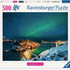 Ravensburger puzzel noorderlicht bij bergsfjord - legpuzzel - 500 stukjes
