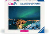 Ravensburger puzzel noorderlicht bij bergsfjord - legpuzzel - 500 stukjes - afbeelding 1