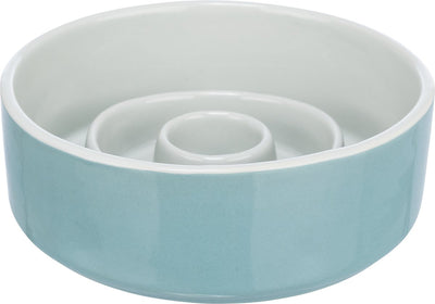 Trixie voerbak slowfeeding keramiek grijs blauw