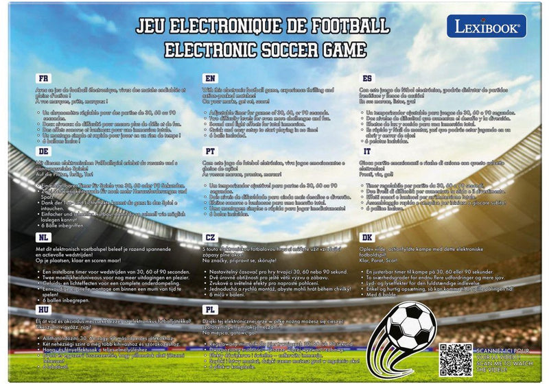 Lexibook elektronisch voetbal spel met verlichting en geluid voor 2 spelers