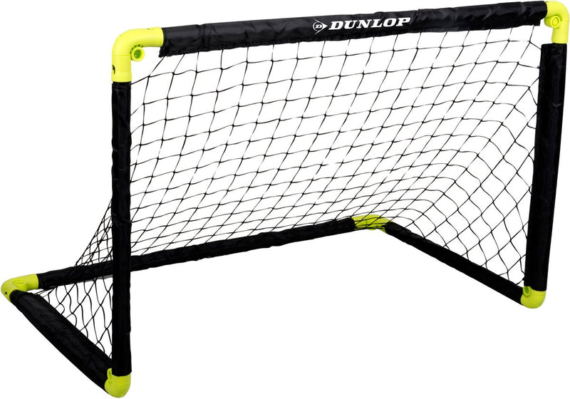 Dunlop voetbaldoel - voetbalgoal 90 x 59 x 61 cm - voetbal goal opvouwbaar - makkelijk op te bergen - voetbal training doel voor kinderen en volwassenen - kunststof - zwart geel