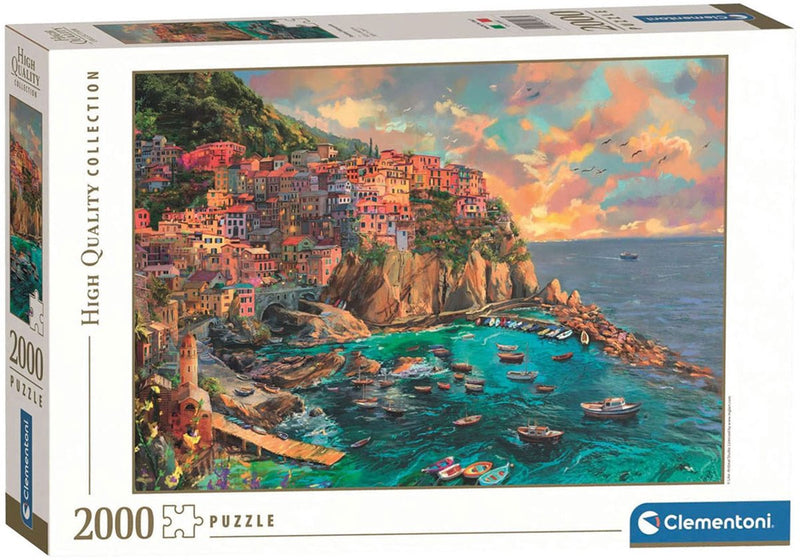 Clementoni legpuzzel painted manarola - puzzel 2000 stukjes italië - high quality collection - puzzels en legpuzzels voor volwassenen