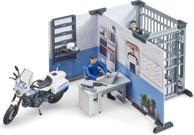 Bruder bworld politie bureau met politie motor