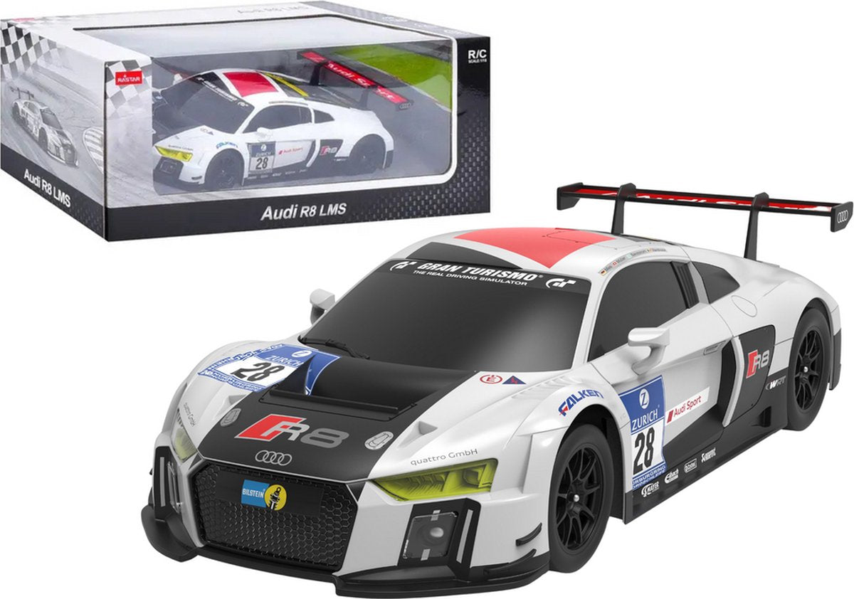 Rastar bestuurbare auto - audi r8 lms - 35x10x9 cm - duurzaam materiaal