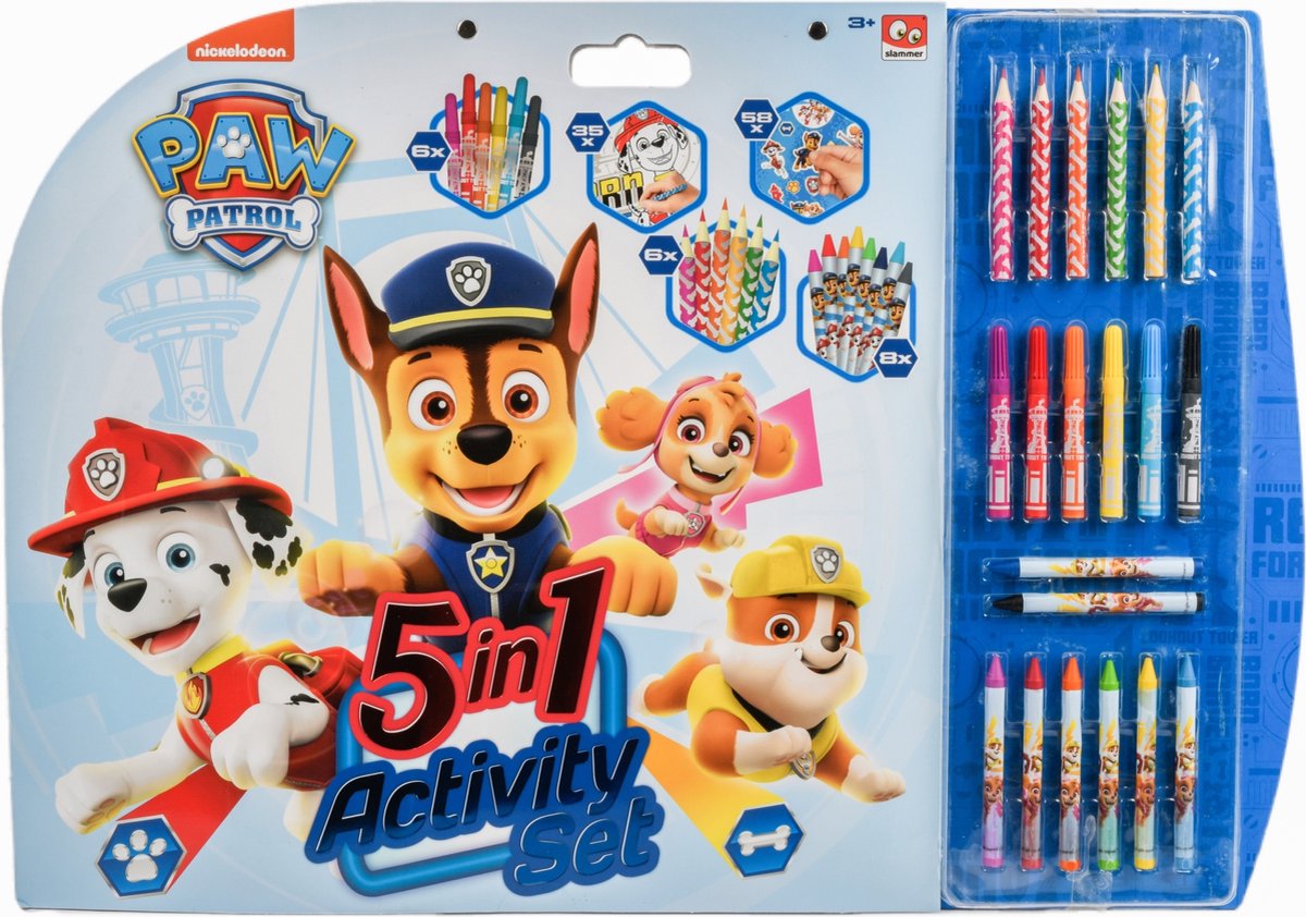 Paw patrol - hobbypakket - 5-in-1 kleurset - 113 delig - 52x38 cm