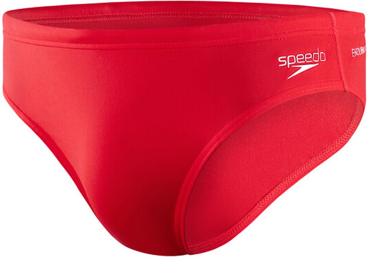 Speedo eco+ brief 7 cm heren - zwembroek heren - chloorbestendige zwemslip heren - strakke sportzwembroek met trekkoord - rood - l