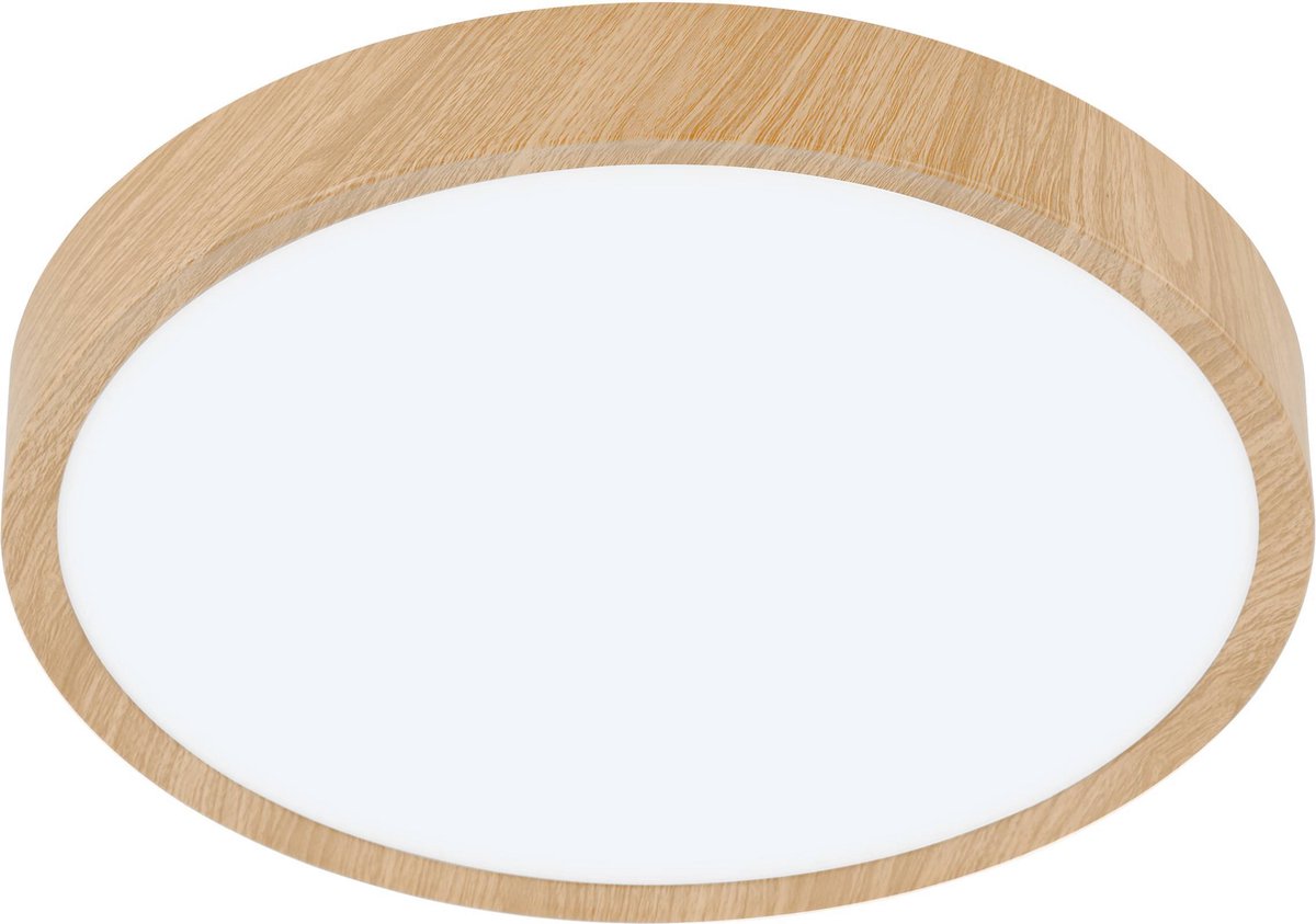Eglo musurita plafondlamp - badkamer - led - ø 34 cm - natuurlijke houtlook