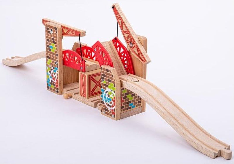 Bigjigs rails - brug - dubbele hefbrug - graffiti