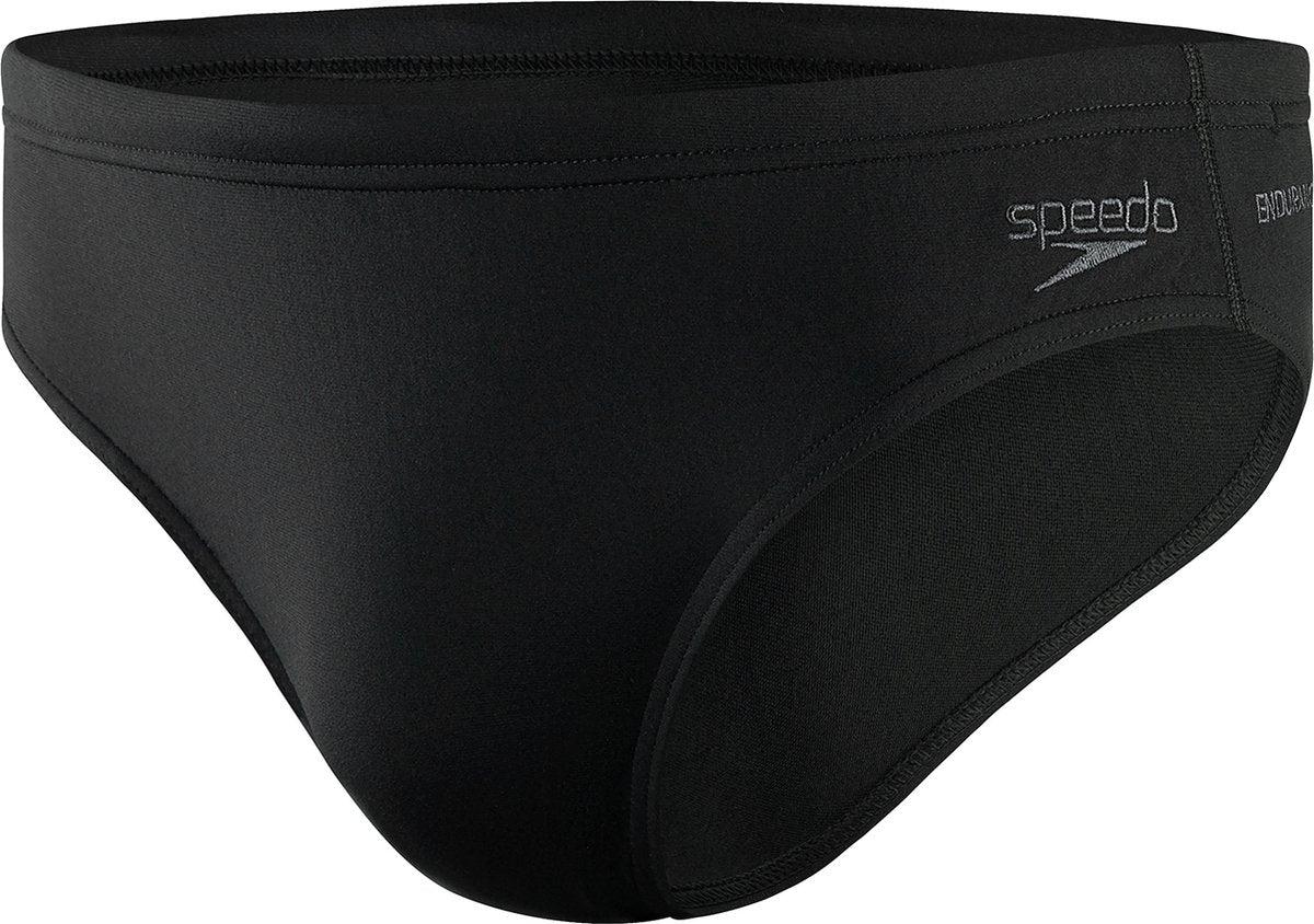 Speedo eco+ brief 7 cm heren - zwembroek heren - chloorbestendige zwemslip heren - strakke sportzwembroek met trekkoord - zwart - m