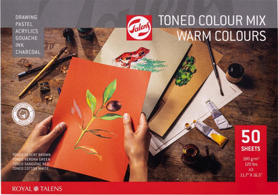 Royal talens talens toned paper mix warm, a3, 180 g, 50 vellen,