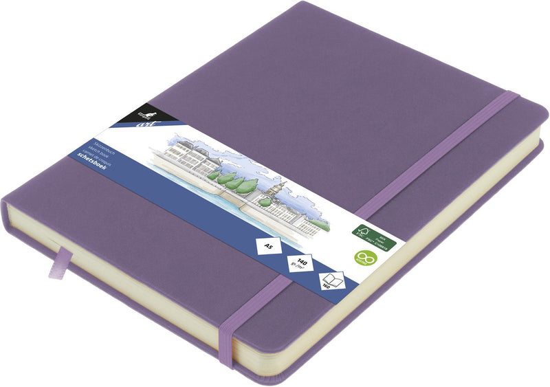 Kangaro schetsboek - a5 - heather purple - met elastiek en lint - k-861293
