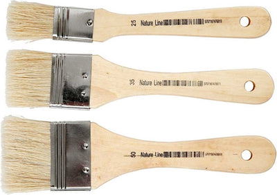 Creativ company nature line verniskwasten set 25-50mm 3 stuks