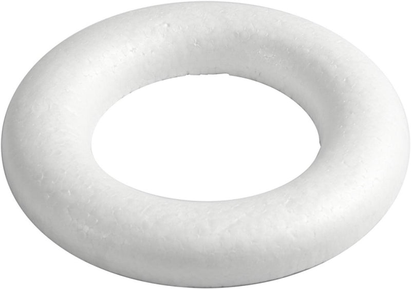 Creativ company styropor ring wit met platte achterkant, 35cm