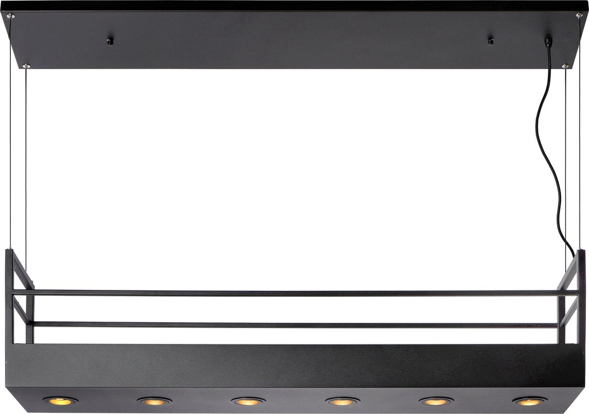 Lucide miravelle - hanglamp - 6xgu10 - zwart