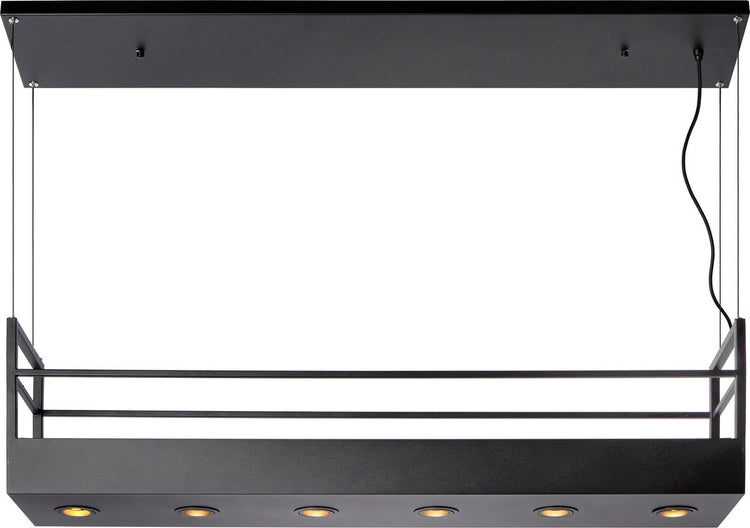 Lucide miravelle - hanglamp - 6xgu10 - zwart