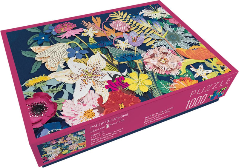 Bekking blitz - puzzel - 1.000 stukjes - kunst - papierknipkunst - bloemen - paper creations - geertje aalders