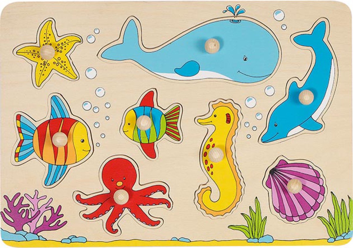 Goki noppenpuzzel onderwaterwereld, 8st.