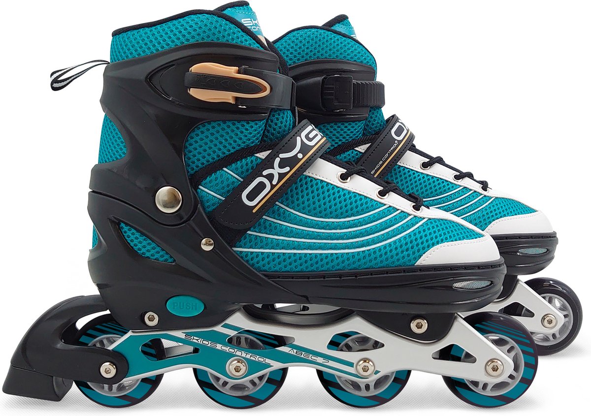 Skids control - Oxygen inline skates semi-softboot verstelbaar petrol maat 42-45