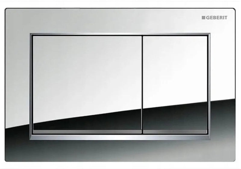 Geberit sigma20 bedieningsplaat - 2-toets spoeling - rechthoekige knoppen - gl.chr. matchr. gl.chr.