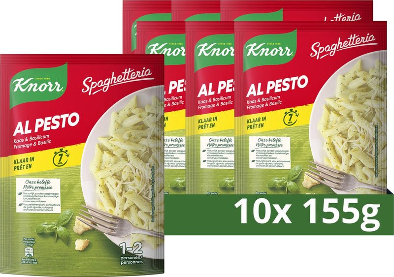 Knorr spaghetteria pastagerecht - al pesto - deze maaltijd is klaar binnen 7 minuten - 10 x 155 g