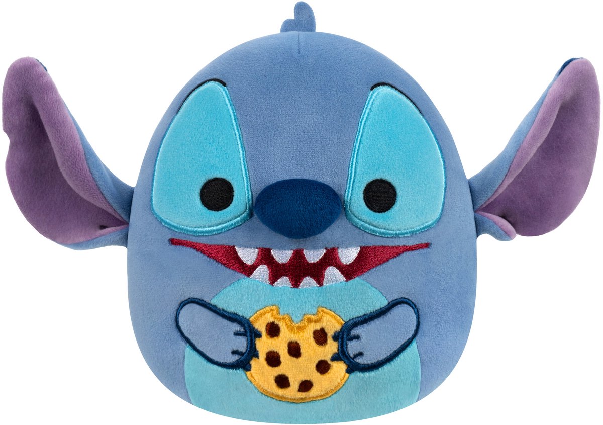 Squishmallows - disney - stitch eating chocolate chip cookie - 25cm pluche