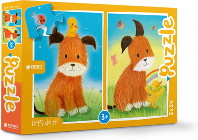 Rebo dog and duckling - puzzel 2 x 24 st