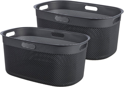 Curver filo wasmand - 45l - set van 2 stuks - antraciet