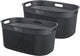 Curver filo wasmand - 45l - set van 2 stuks - antraciet