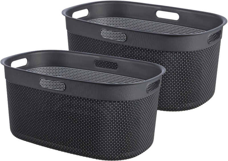 Curver filo wasmand - 45l - set van 2 stuks - antraciet