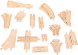 Kruising bigjigs houten rails uitbreidingsset, 25dlg. - afbeelding 1