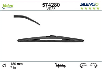 Valeo - silencio vr35 achterwisser - 18cm (1x)