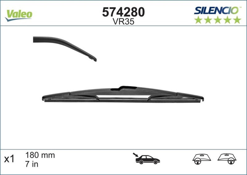 Valeo - silencio vr35 achterwisser - 18cm (1x)