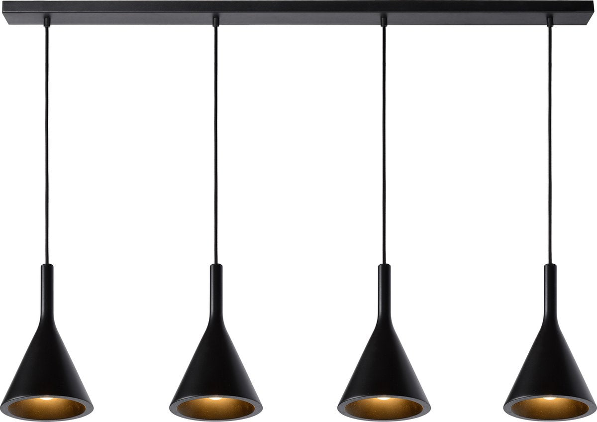 Lucide gipsy - hanglamp - 4xe27 - zwart - japandi