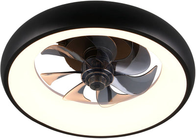 Rl live your light reality muonio - ventilator - zwart mat - incl. 1x smd 20 w - afstandsbediening - geintegreerde dimmer - traploos instelbare lichtkleur - geheugenfunctie - 3 snelheidsinstellingen - zomer- en wintermodus