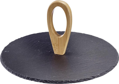 Westmark serveerplateaus tapas + friends – stijlvol serveerplateau voor hapjes en fingerfood, ideaal voor de eettafel of buffet, dienblad met coating – leisteen, ø 30cm