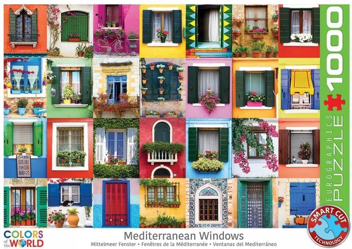 Eurographics - mediterrane ramen [mediteranean windows] - 1000 stukjes 68×48cm (b×h) - legpuzzel