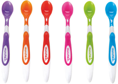 Munchkin kinderbestek set van 6 lepels - soft spoons 6 baby - kinder lepeltjes - zachte tuit - baby bestek - per 6 stuks - vanaf 3 maanden