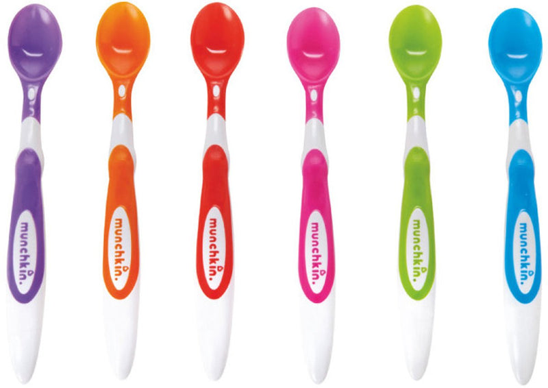 Munchkin kinderbestek set van 6 lepels - soft spoons 6 baby - kinder lepeltjes - zachte tuit - baby bestek - per 6 stuks - vanaf 3 maanden