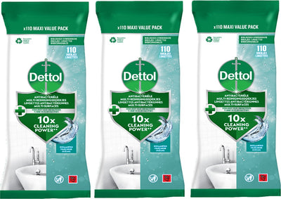 Dettol antibacteriële doekjes multi-oppervlak ocean - 3 x 110 stuks - voordeelverpakking