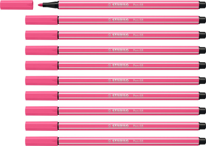 Stabilo pen 68 - premium viltstift - roze - doos 10 stuks